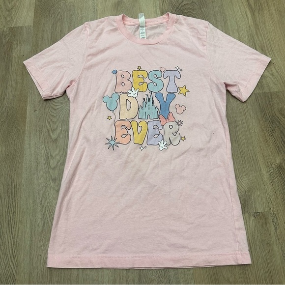 Bella Canvas Pink Graphic Tee - Best Day Ever - Picture 1 of 4